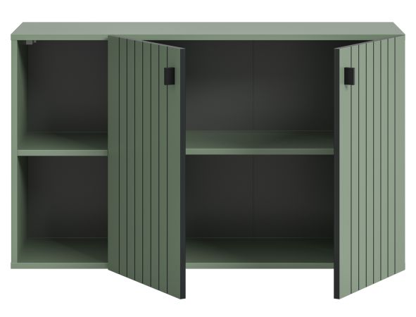 Flurkommode Loreno in Gr�n mit Rillen, Schuhschrank h�ngend 106 x 63 cm