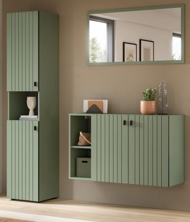 Garderobe Set 3-teilig Loreno in gr�n 161 x 192 cm