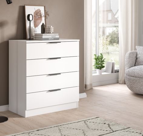 Kommode Swan in wei� Schubladenkommode 74 x 80 cm