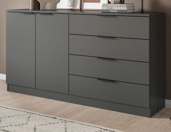 Sideboard Swan in grau Kommode 148 x 80 cm