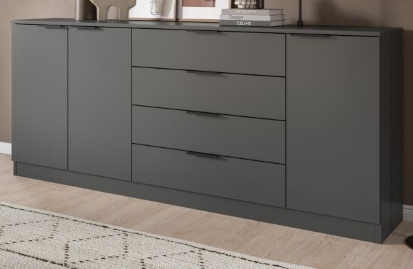 Sideboard Swan in grau Kommode 185 x 80 cm
