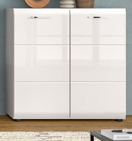 Kommode Cover in wei� Hochglanz Sideboard 80 x 81 cm