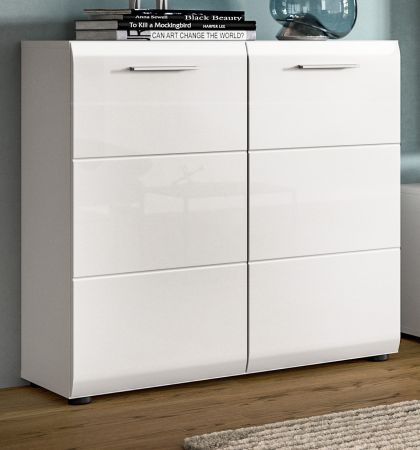Kommode Cover in wei� Hochglanz Sideboard 80 x 81 cm
