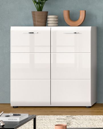 Kommode Cover in wei� Hochglanz Sideboard 80 x 81 cm