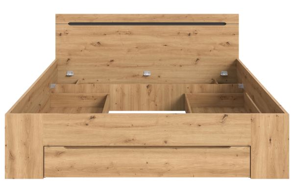Bett Cooper in Artisan Eiche und grau Stauraumbett mit 3 x Bettschubkasten Liegefl�che 180 x 200 cm