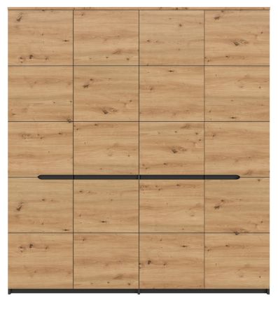Kleiderschrank Cooper in Artisan Eiche und grau Dreht�renschrank 4-t�rig 180 cm, Soft-Close