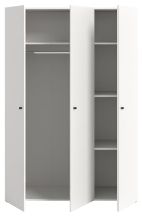 Kleiderschrank Carter in wei� Dreht�renschrank 3-t�rig 120 x 176 cm