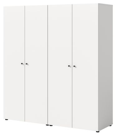 Kleiderschrank Carter in wei� Dreht�renschrank 4-t�rig 160 x 176 cm