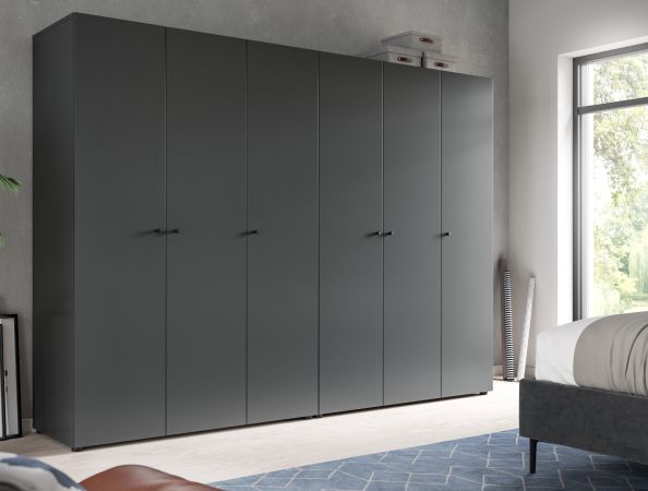 Kleiderschrank Carter in grau Dreht�renschrank 3-t�rig 120 x 176 cm
