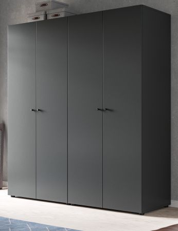 Kleiderschrank Carter in grau Dreht�renschrank 4-t�rig 160 x 176 cm
