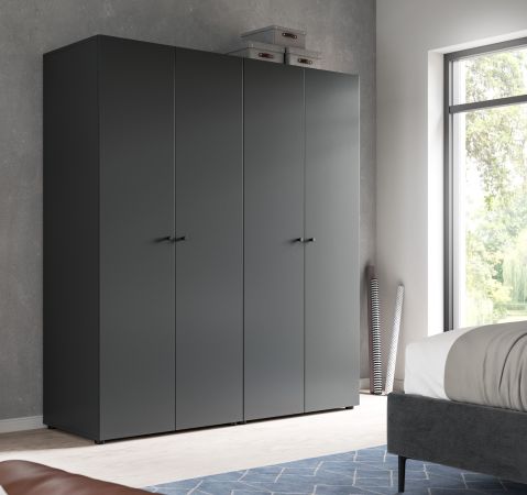 Kleiderschrank Carter in grau Dreht�renschrank 4-t�rig 160 x 176 cm