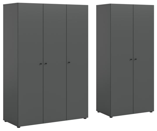 Kleiderschrank Carter in grau Dreht�renschrank 5-t�rig 200 x 176 cm