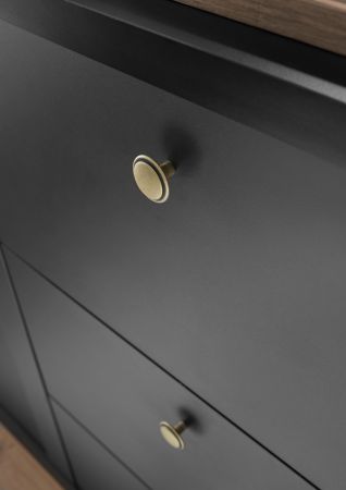 Sideboard Filmore in Schwarz matt Landhaus 205 x 92 cm, Soft-Close