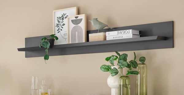 Wandboard Filmore in Schwarz matt Landhaus 180 x 25 cm
