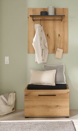 Garderobe Set 3-teilig Design-D in Evoke Eiche 80 x 200 cm