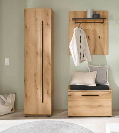 Garderobe Set 4-teilig Design-D in Evoke Eiche 140 x 200 cm