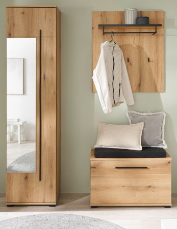 Garderobe Set 4-teilig Design-D in Evoke Eiche 140 x 200 cm