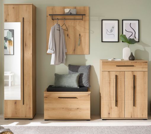 Garderobe Set 5-teilig Design-D in Evoke Eiche 230 x 200 cm