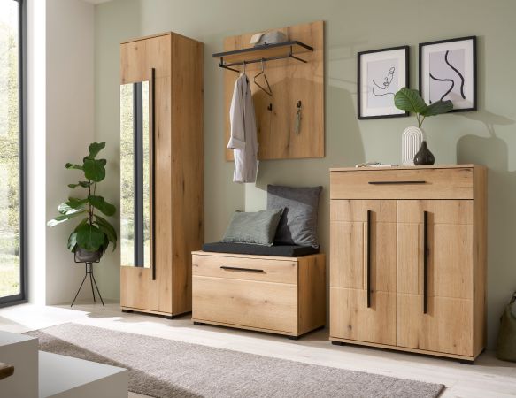 Garderobe Set 5-teilig Design-D in Evoke Eiche 230 x 200 cm
