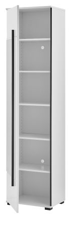 Schuhschrank mit Spiegel Design-D in wei� Hochglanz 50 x 200 cm