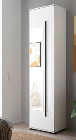 Schuhschrank mit Spiegel Design-D in wei� Hochglanz 50 x 200 cm