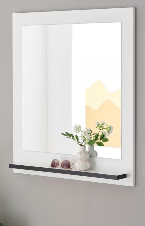 Garderobenspiegel mit Ablage Design-D in wei� 79 x 89 cm