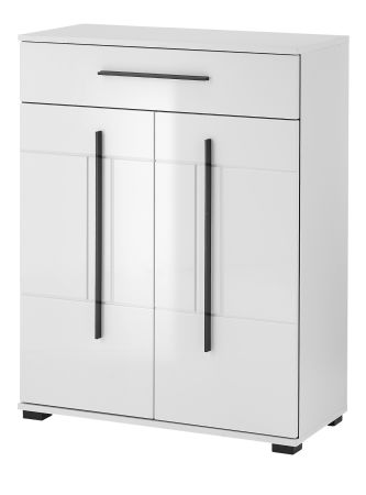 Schuhschrank Design-D in Wei� Hochglanz 80 x 103 cm, Soft-Close
