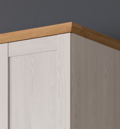 Kleiderschrank Marina in wei� L�rche und Eiche Artisan Landhaus Dreht�renschrank 2-t�rig 84 x 185 cm