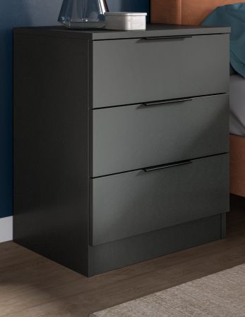 Nachttisch Swan in grau Nachtkommode in Komforth�he 45 x 60 cm