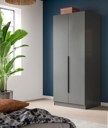 Kleiderschrank Swan in grau Dreht�renschrank 2-t�rig 80 x 181 cm
