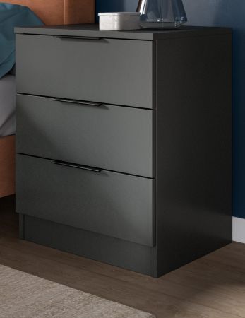 Nachttisch Set Swan in grau 2x Nachtkommode in Komforth�he 45 x 60 cm
