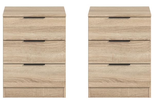 Nachttisch Set Swan in Sonoma Eiche 2x Nachtkommode in Komforth�he 45 x 60 cm