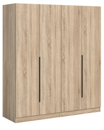 Kleiderschrank Swan in Sonoma Eiche Dreht�renschrank 4-t�rig 160 x 181 cm