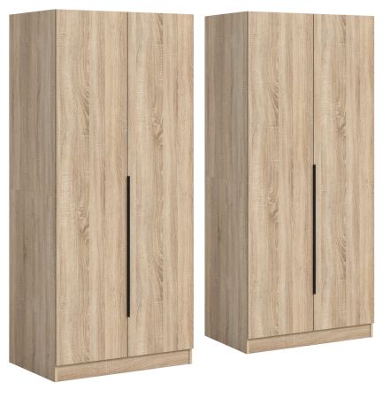 Kleiderschrank Swan in Sonoma Eiche Dreht�renschrank 4-t�rig 160 x 181 cm