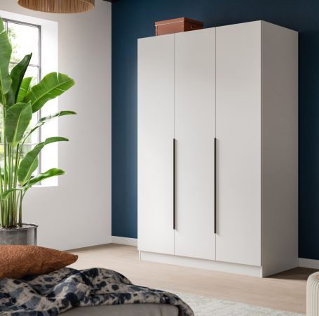 Kleiderschrank Swan in wei� Dreht�renschrank 3-t�rig 120 x 181 cm