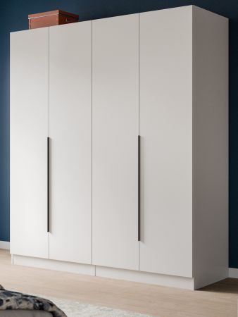 Kleiderschrank Swan in wei� Dreht�renschrank 4-t�rig 160 x 181 cm
