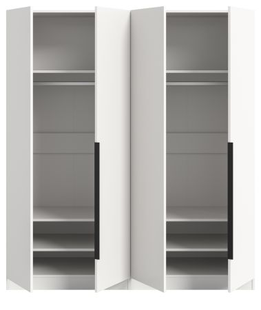 Kleiderschrank Swan in wei� Dreht�renschrank 4-t�rig 160 x 181 cm