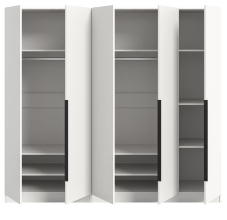 Kleiderschrank Swan in wei� Dreht�renschrank 5-t�rig 200 x 181 cm