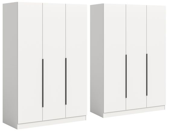 Kleiderschrank Swan in wei� Dreht�renschrank 6-t�rig 240 x 181 cm