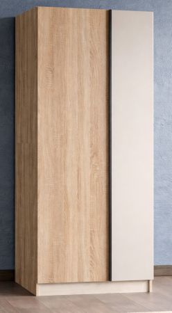 Kleiderschrank Girona in Sonoma Eiche und Kaschmir Dreht�renschrank 2-t�rig 80 x 183 cm