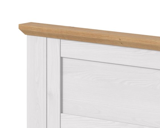 Bett Mirano in wei� L�rche und Eiche Artisan Landhaus Doppelbett Liegefl�che 180 x 200 cm