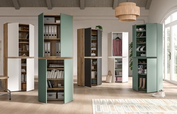 Mehrzweckschrank Assino in Gr�n 70 x 175 cm