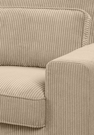 Sofa Valero in beige Cord Ecksofa 4-Sitzer 276 x 183 cm