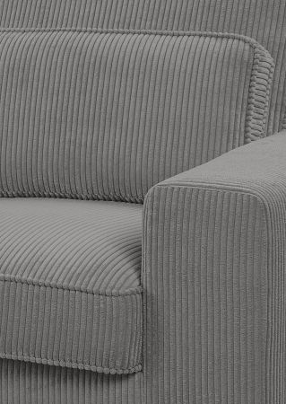 Sofa Valero in grau Cord Ecksofa 4-Sitzer 276 x 183 cm