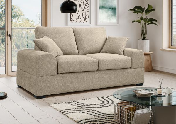 Sofa Novana in beige Strukturstoff 2-Sitzer 182 cm