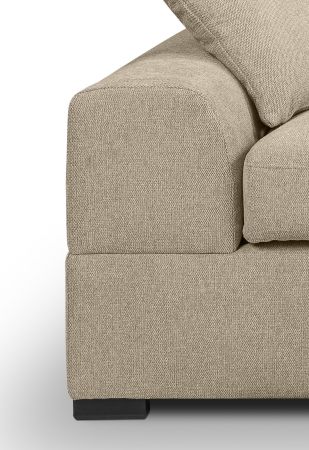 Sofa Novana in beige Strukturstoff Ecksofa 5-Sitzer 308 x 186 cm