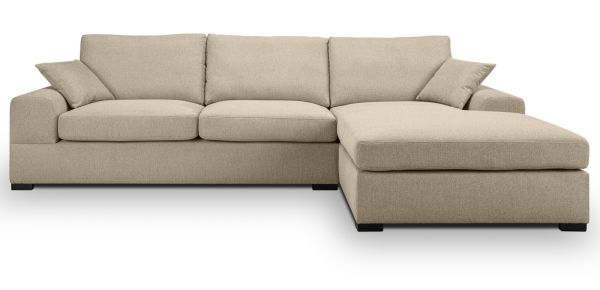 Sofa Novana in beige Strukturstoff Ecksofa 5-Sitzer 308 x 186 cm