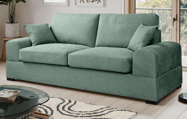 Sofa Novana in petrol Strukturstoff 3-Sitzer 221 cm