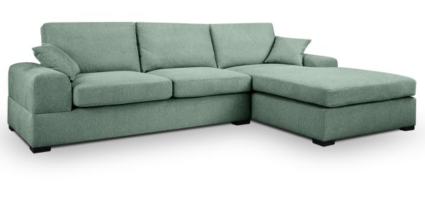 Sofa Novana in petrol Strukturstoff Ecksofa 5-Sitzer 308 x 186 cm