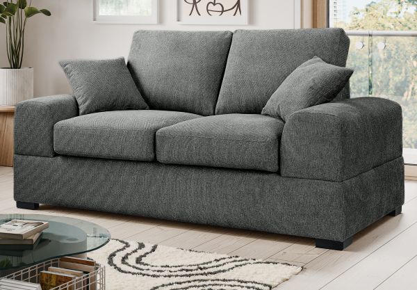 Sofa Novana in grau Strukturstoff 2-Sitzer 182 cm